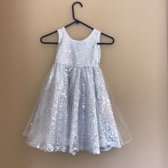 girls silver party dress